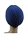 Turban NAVY BLUE Twist pleated Hair Wrap stretch turban Women's Head Wrap Cap Cover