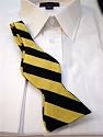 100% Woven Silk Self-Tie Bow Tie - Gold & Black Stripe - Wake Forest, Vanderbilt, Alpha Phi Alpha