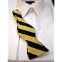 100% Silk Gold & Black Stripe Self-tie Bow Tie - Wake Forest, Vanderbilt, Alpha Phi Alpha