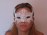 White Macrame Colombina Punta Burano Venetian Mask