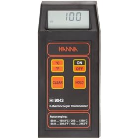 Hanna Instruments HI9044 Hand Held Thermometer With K Thermocouple Type Probe