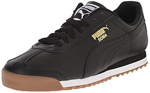 PUMA Men's Roma Basic Fashion Sneakers, Black/Black/Gum, 11 D US