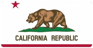 Custom California Republic Flag Pattern Metal License Plate With 4 Holes,12 X 6 Inchs