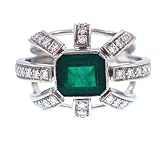 Antonini Milano 18kt White Gold Emerald & Diamond Ring 1.92ct