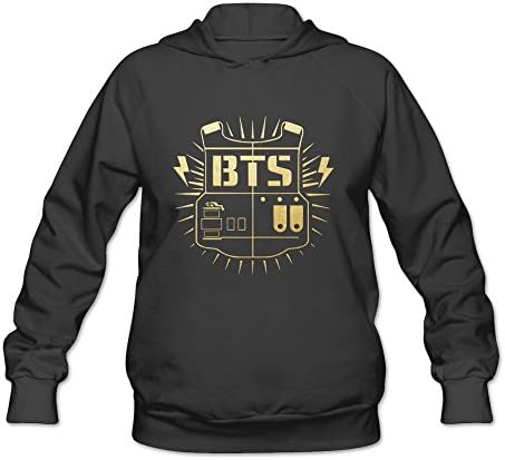 Shaningway Women's BTS Bangtan Boys Logo Hoodies Black