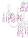 Tadpoles Vintage Inspired Faux-Sapphire Glass teardrops Flower Chandelier, 4-Bulb, Pink