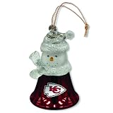 Pack of 3 NFL Kansas City Chiefs Snowman Bell Christmas Ornaments 2.5"