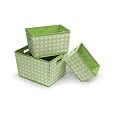 Badger Basket 3 Pack Polka Dot Nesting Trapezoid Shape Folding Baskets, Sage