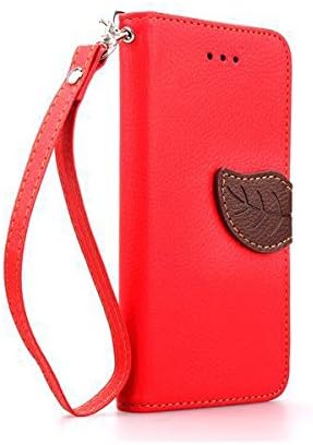 Sony Xperia Z1 Compact Case, Nicelin(TM) Leaf Pattern PU Leather Wallet Type Magnet Design Flip Stand Case for Sony Xperia Z1 Compact with Stylus (NOT for Sony Xperia Z1) (Red)