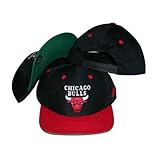 Chicago Bulls Black / Red Plastic Snapback Adjustable Plastic Snap Back Hat / Cap