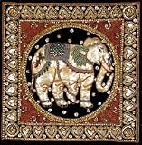 Unique Small Simple Beautiful Gift - 24" Burmese Elephant Oriental Tapestry Wall Art Hanging
