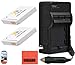 Pack of 2 NB-6L Replacement Batteries And Charger Kit For Canon PowerShot S120, SX170 IS, SX260 HS, SX280 HS, SX500 IS, SX510 HS, ELPH 500 HS, D10, D20 Digital Camera + More!!