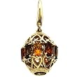 14K Yellow Gold Citrine and Smoky Quartz Charm/Pendant
