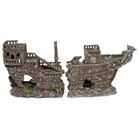 Galleon Ship Aquarium Ornament - 2 Part