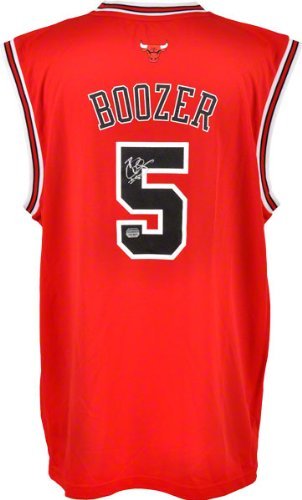 Mounted Memories Chicago Bulls Carlos Boozer Autographed Revolution 30 Replica Road Jersey