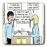 Londons Times Star Wars and Star Trek Cartoons - Spock At Audiologist - Light Switch Covers - double toggle switch