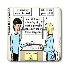Rich Diesslins Star Wars and Star Trek Cartoons - Spock At Audiologist - Light Switch Covers - double toggle switch