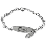 NFL New England Patriots Stainless Steel Sports ID Charm Bracelet