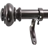 Decopolitan 1-Inch Urn Single Window Treatment Rod Set, 72 to 144-Inch, Bronze