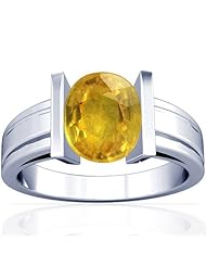 Platinum Oval Cut Yellow Sapphire Solitaire Ring