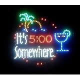 19x19 Large It's 5:00 Somewhere Motion LED Sign