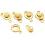 5 Gold Plated Ball & Socket Bracelet Necklace Snap Clasps