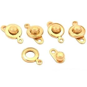 5 Gold Plated Ball & Socket Bracelet Necklace Snap Clasps by Findingking
