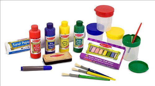 Childrens Toyshop  Toys : Melissa & Doug Deluxe Standing Easel & Companion Supply Set Bundle