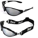 Moritz Black SKI GOGGLES / SPORT SUNGLASSES With Interchangeable Side Arms / Strap for Skiing, Climbing, Shooting, Biking, Snowboarding, etc. For Men and Women. UVA / UVB (UV400) Protectionby Rapid Eyewear