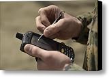 U.s. Marine Using Gps Capabilities Canvas Print / Canvas Art - Artist Stocktrek Images
