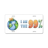 Occupy the Globe WE ARE THE 99% OWS Protest Fiberglass License Plate