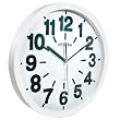 Reizen Low Vision Quartz Wall Clock - White Face, Black No.