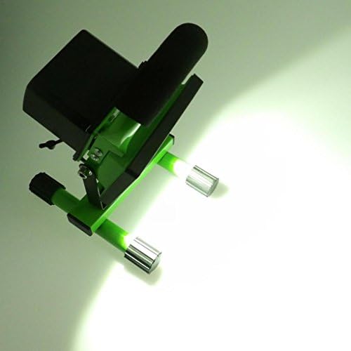 KHM LED Flood Light 20W Rechargeable Portable Cordless Work Light Durable Waterproof IP60 Emergency Trouble Light Stand for Car Traveling Camping Fishing 6000k -6500K Daylight White Energy Saving-(Green)
