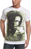 Zion Rootswear Men's Bob Marley Herb Jumbo T-Shirt,White,Medium