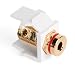 Leviton 40837-BWR QuickPort Banana Jack Adapter, Gold-Plated with Red Stripe, White