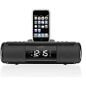 iLive ISP209B Portable Speaker System with Alarm Clock and Dock for iPod and iPhone (Black)