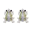 Cute Aurora Borealis Small Frog Post Earrings
