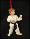 Black Belt Karate Boy Sports Christmas Ornament #356234