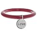 Sterling Silver Love Charm on Cranberry Resin Bangle