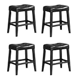 4 24 Saddle Back Black Bar Stools