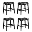 4 24" Saddle Back Black Bar Stools