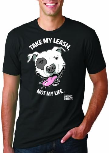 Pinups for Pitbulls "Take My Leash, Not My Life" Unisex Tee in Black