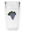 Grapes (Purple) 12 oz Slimline Insulated Beverage Tumbler, Clear