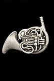French Horn Pin - Pewter