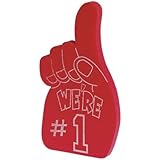 US Toy Foam Number 1 Hands Novelty, Red