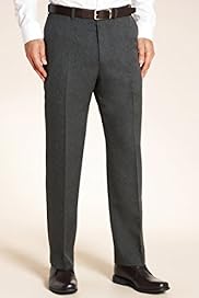 Big Tall Flat Front Herringbone Active Waistband Trousers