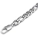 KONOV Wide Stainless Steel Figaro Mens Bracelet, Color Silver, 11mm, 9 Inch