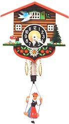 German Black Forest Clock - Girl on Swing - Wind-up