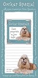 Cocker Spaniel Memo Pad Notebook and Magnet Picture Frame Set