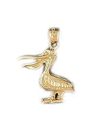 Dazzlers Solid 14k Gold Pelican Charm Pendant Available in three colors from jewelsberry (weights: 2.0 grams only)